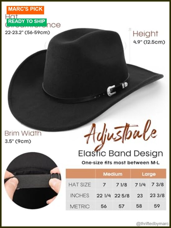 Classic Western Cowboy Hat - Roll-Up Wide Brim Cattleman Fedora